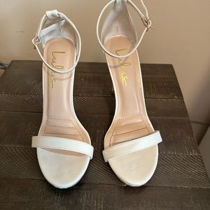 Lulus white ankle strap heel